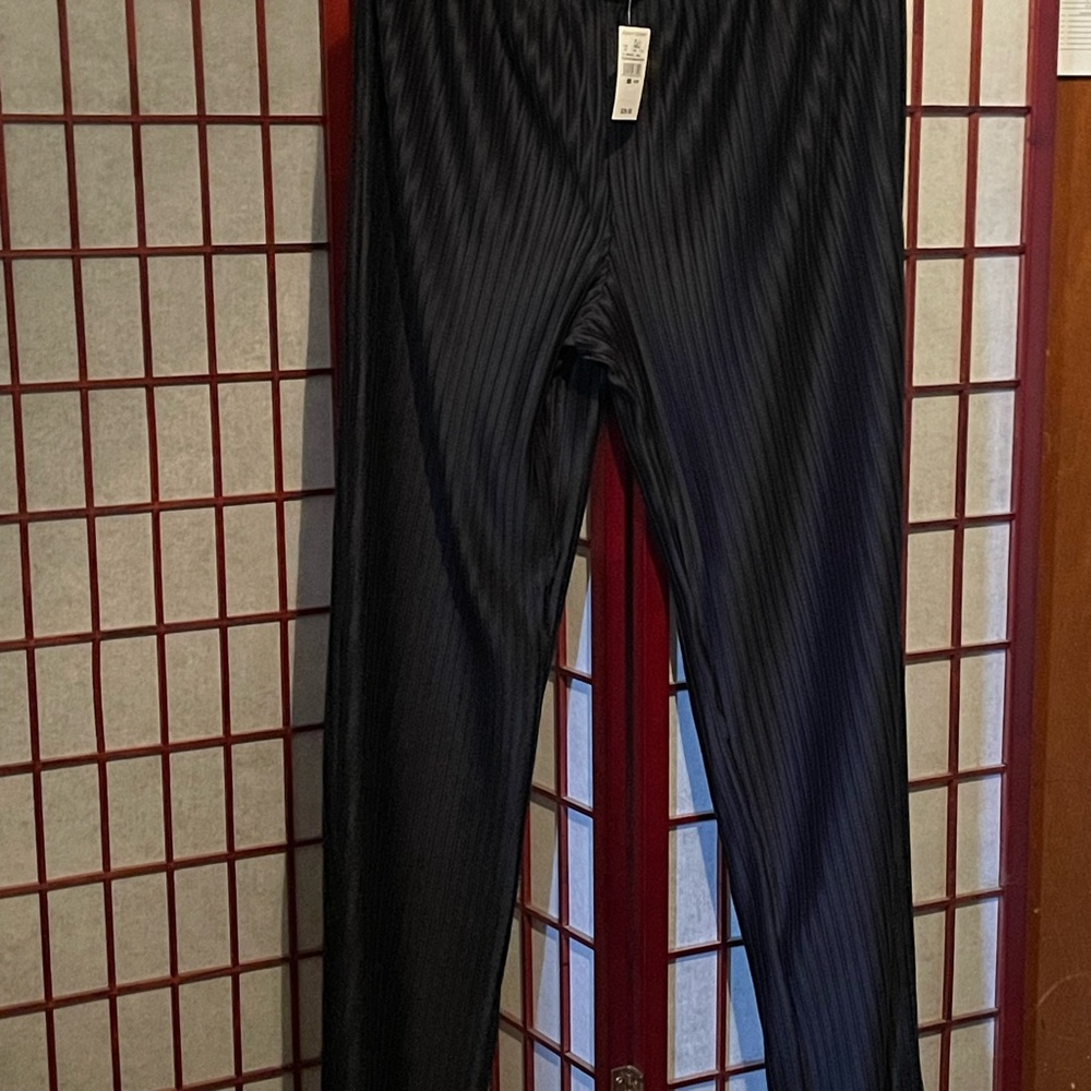 Ashley Stewart Women’s 18/20 Pleated Wide Leg Black Pants!